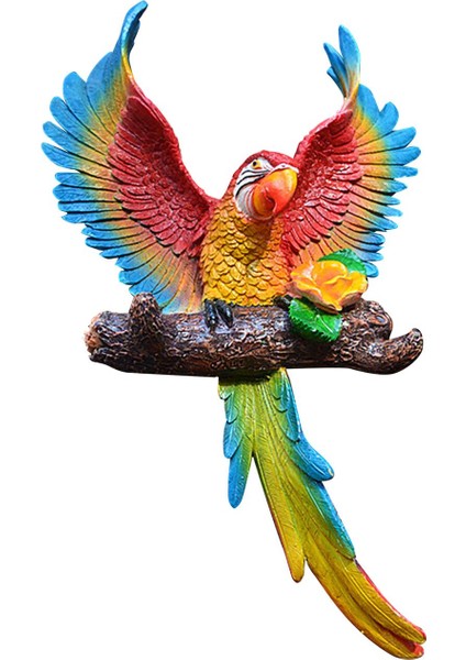 Parrot Heykel Kuş Heykeli Palrot Duvar Dekoru Için Veranda Balkon Dekorasyonu Kırmızı (Yurt Dışından)