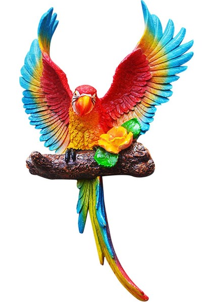 Parrot Heykel Kuş Heykeli Palrot Duvar Dekoru Için Veranda Balkon Dekorasyonu Kırmızı (Yurt Dışından)