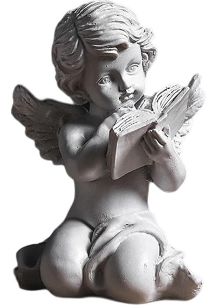 Reçine Heykel Cherub Figürinler Yatak Odası Kapalı Kitaplık Bebek Angel Heykeli Beyaz (Yurt Dışından) fiyatları