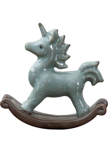 Salon Odası Için Horse Figurine Mini Heykeli Yaratıcı Cafe Şömine Gri (Yurt Dışından)