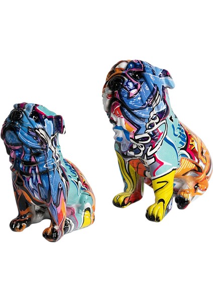 Modern Köpek Heykeli Reçine Köpek Heykelcik Süsleme El Sanatları Ofis Yatak Odası Graffiti (Yurt Dışından)