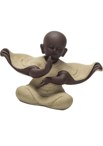 Seramik Budist Keşiş Heykelcik Meditasyon Heykeli Koleksiyon Buda Rahipleri Sarı (Yurt Dışından)