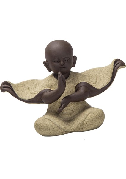 Seramik Budist Keşiş Heykelcik Meditasyon Heykeli Koleksiyon Buda Rahipleri Sarı (Yurt Dışından) modelleri