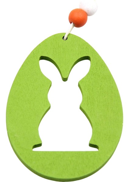 Bunny Şekilli Mutlu Paskalya Kolye Süsü Asılı Içi Boş Tavşan Yeşili (Yurt Dışından)