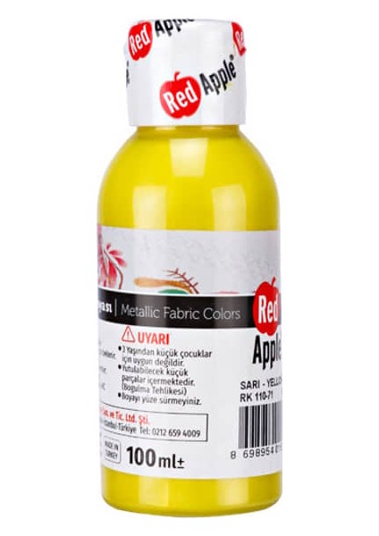 Metalik Kumaş Boyası 100 ml Sarı