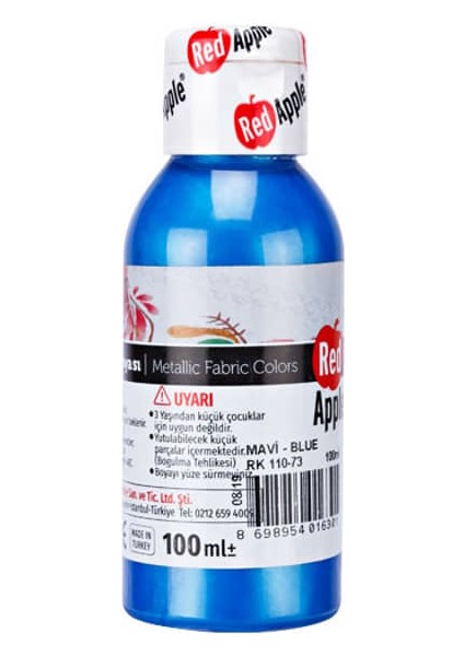 Metalik Kumaş Boyası 100 ml Mavi
