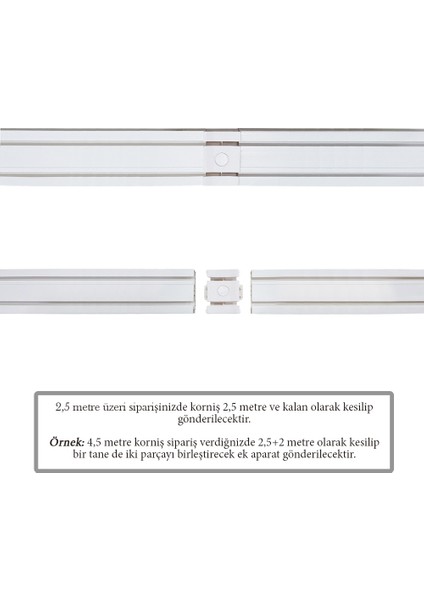 Okçu Kardeşler Yapı Market Perde Rayı Korniş 2 Raylı 2''li Korniş Uzunluk: 1 Metre fiyatları