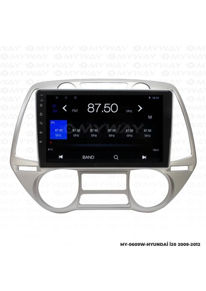 Hyundai I20 Android 12 Multimedya Carplay 2gb RAM+32GB HDD 2009-2012 Navigasyon Ekran