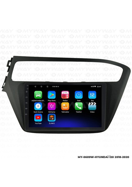 Hyundai I20 Android 12 Multimedya Carplay 2gb RAM+32GB HDD 2018-2020 Navigasyon Ekran