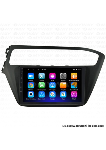 Hyundai I20 Android 12 Multimedya Carplay 2gb RAM+32GB HDD 2018-2020 Navigasyon Ekran fiyatları