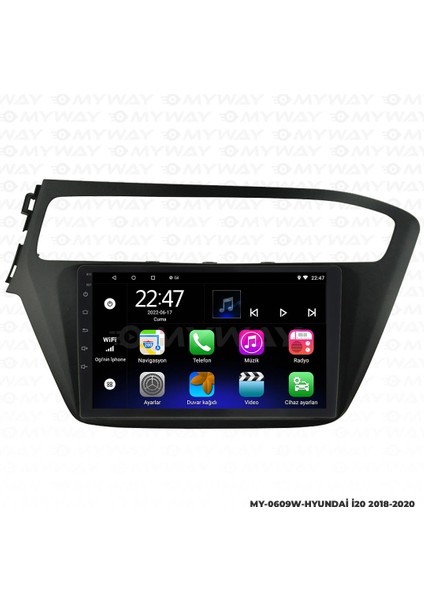 Hyundai I20 Android 12 Multimedya Carplay 2gb RAM+32GB HDD 2018-2020 Navigasyon Ekran modelleri