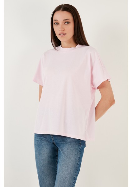 Oversize % 100 Pamuk Bisiklet Yaka Basic Bayan T Shirt 5864489 modelleri