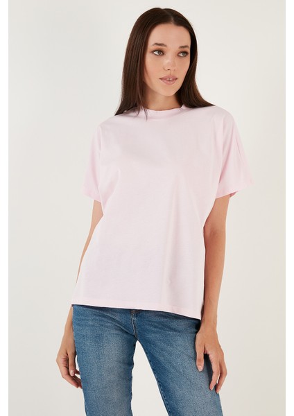 Oversize % 100 Pamuk Bisiklet Yaka Basic Bayan T Shirt 5864489 fırsatları