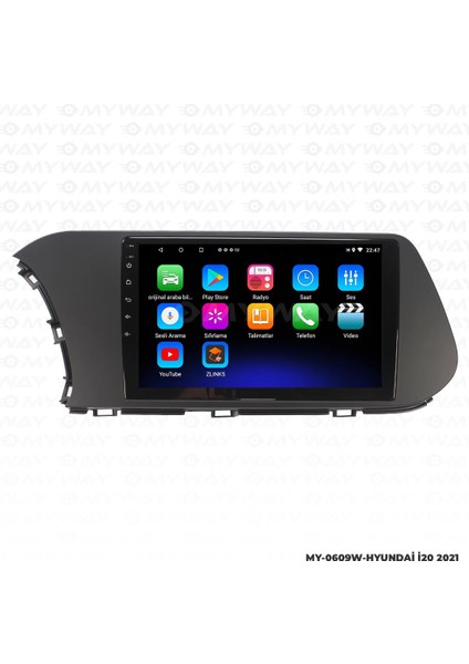 Hyundai I20 Android 12 Multimedya Carplay 2gb RAM+32GB HDD 2021 Navigasyon Ekran