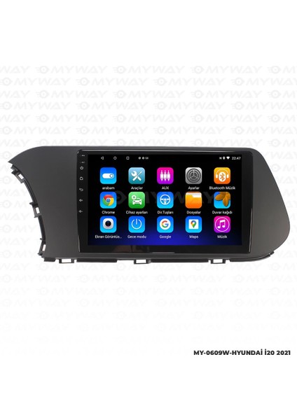 Hyundai I20 Android 12 Multimedya Carplay 2gb RAM+32GB HDD 2021 Navigasyon Ekran