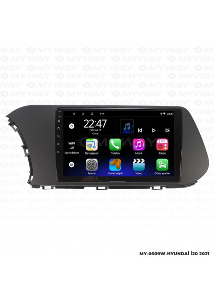 Hyundai I20 Android 12 Multimedya Carplay 2gb RAM+32GB HDD 2021 Navigasyon Ekran