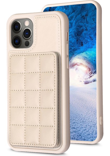 Apple iPhone 11 Pu Deri Kaplamalı Tpu Kasa Kart Tutucu Kickstand Telefon Kapağı (Yurt Dışından)