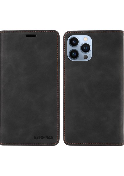 Cüzdan Telefon Kabuğu Apple iPhone 13 Pro Max , Pu Deri Stand Kapağı Rfıd Engelleyen Telefon Kılıfı (Yurt Dışından)