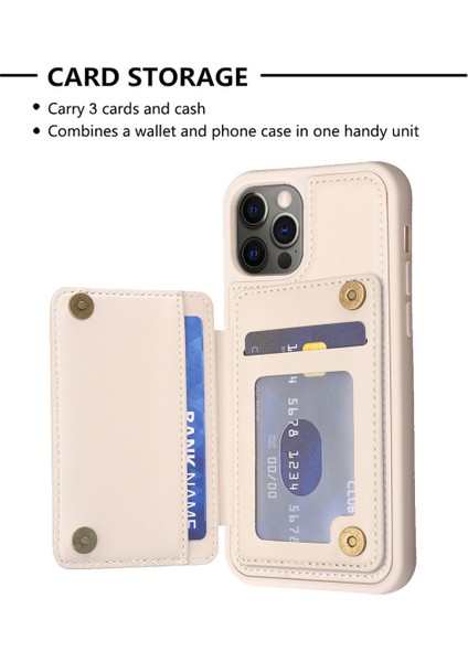 Apple iPhone 11 Pu Deri Kaplamalı Tpu Kasa Kart Tutucu Kickstand Telefon Kapağı (Yurt Dışından)