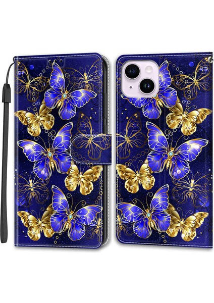 Apple iPhone 14 Deri Kasa, Kart Sahibi Stand Telefon Kapağı (Yurt Dışından)