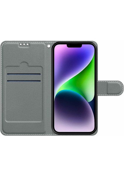 Apple iPhone 14 Deri Kasa, Kart Sahibi Stand Telefon Kapağı (Yurt Dışından)