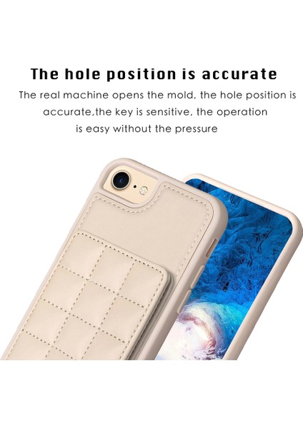 Apple iPhone 6 / 6s / 7/8 / Se (2020) / Se (2022) Kickstand Deri+Tpu Telefon Kapağı Kart Tutucu Kılıfı (Yurt Dışından)