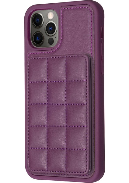 Apple iPhone 11 Pu Deri Kaplamalı Tpu Kasa Kart Tutucu Kickstand Telefon Kapağı (Yurt Dışından)
