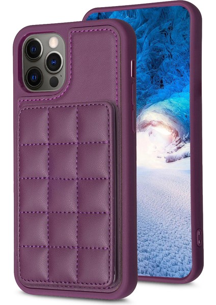 Apple iPhone 11 Pu Deri Kaplamalı Tpu Kasa Kart Tutucu Kickstand Telefon Kapağı (Yurt Dışından)