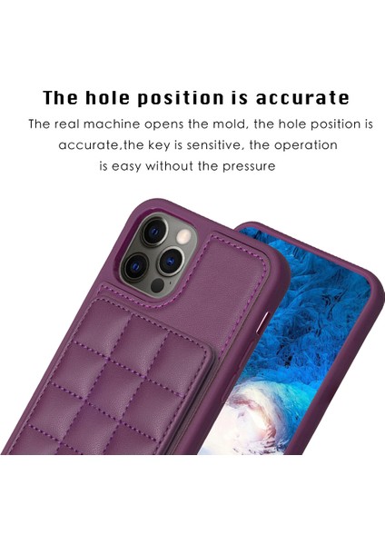 Apple iPhone 11 Pu Deri Kaplamalı Tpu Kasa Kart Tutucu Kickstand Telefon Kapağı (Yurt Dışından)