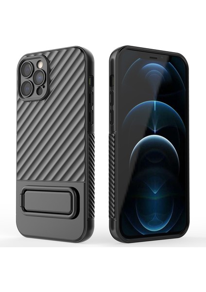 Apple iPhone 12 Pro , Kickstand Design Shockproof Tpu Telefon Kılıfı (Yurt Dışından)