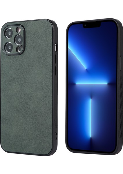 Apple iPhone 13 Pro Shock Proof Telefon Kapağı Pu Deri Kaplamalı Tpu Kılıfı (Yurt Dışından)