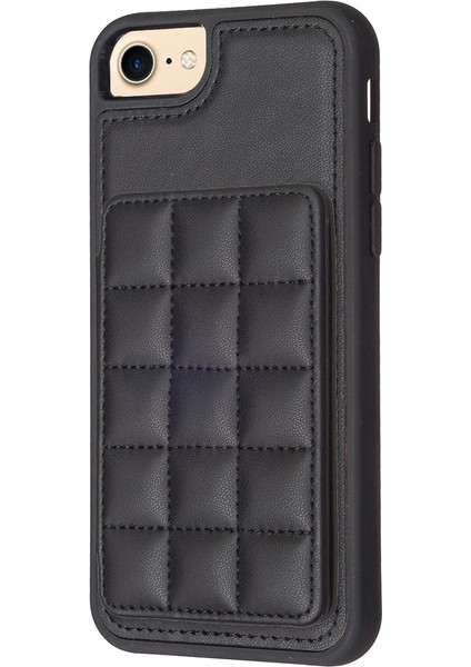 Apple iPhone 6 / 6s / 7/8 / Se (2020) / Se (2022) Kickstand Deri+Tpu Telefon Kapağı Kart Tutucu Kılıfı (Yurt Dışından)