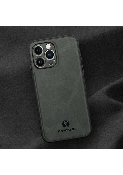 Apple iPhone 14 Pro Pu Deri Kaplamalı Pc+Tpu Kasa Desteği Manyetik Araç Montajı (Yurt Dışından)