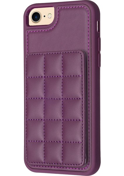 Apple iPhone 6 / 6s / 7/8 / Se (2020) / Se (2022) Kickstand Deri+Tpu Telefon Kapağı Kart Tutucu Kılıfı (Yurt Dışından)