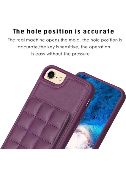Apple iPhone 6 / 6s / 7/8 / Se (2020) / Se (2022) Kickstand Deri+Tpu Telefon Kapağı Kart Tutucu Kılıfı (Yurt Dışından)