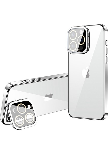 Apple iPhone 12 Pro Electroleating Tpu Telefon Kılıfı Cam Kamera Film Kickstand Back Cover (Yurt Dışından)