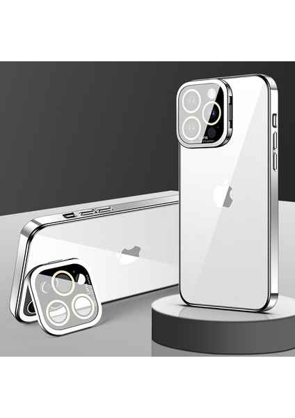 Apple iPhone 12 Pro Electroleating Tpu Telefon Kılıfı Cam Kamera Film Kickstand Back Cover (Yurt Dışından)