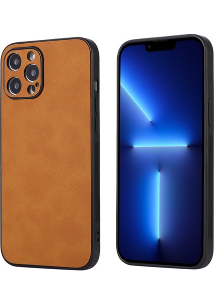 Apple iPhone 13 Pro Shock Proof Telefon Kapağı Pu Deri Kaplamalı Tpu Kılıfı (Yurt Dışından)