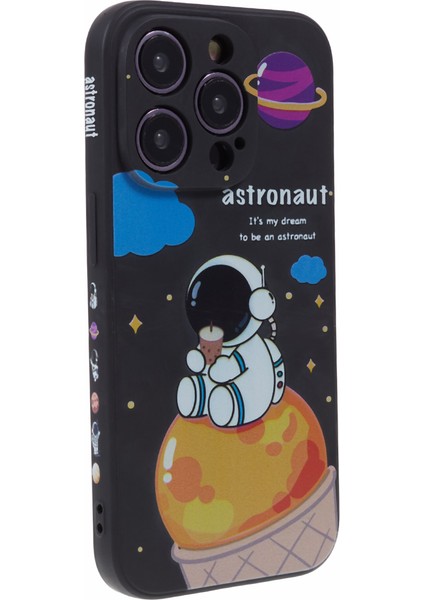 Apple iPhone 14 Pro Max Cartoon Astronot Desen Baskı Anti-Drop Telefon Kılıfı Yumuşak Tpu Kapağı (Yurt Dışından)