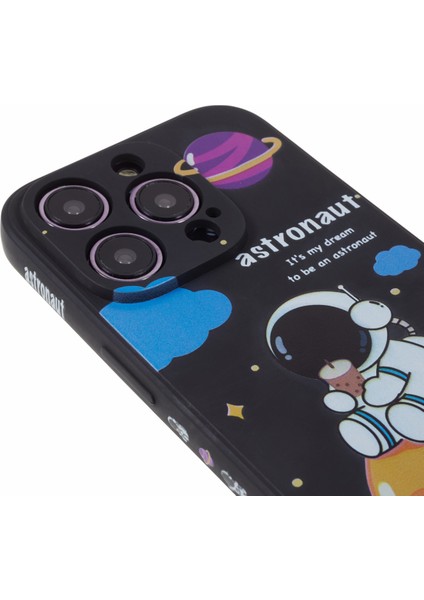 Apple iPhone 14 Pro Max Cartoon Astronot Desen Baskı Anti-Drop Telefon Kılıfı Yumuşak Tpu Kapağı (Yurt Dışından)