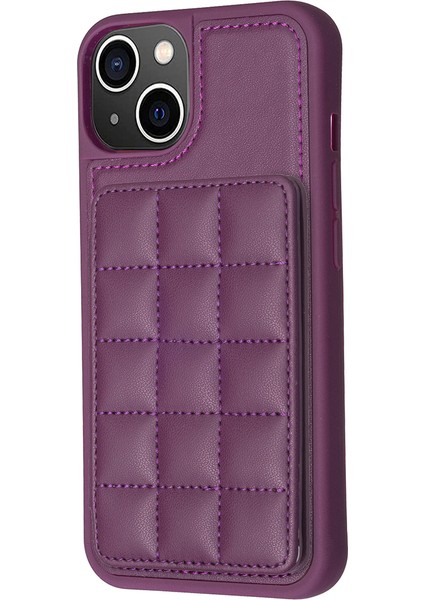 Apple iPhone 13 /14 Pu Deri Kaplamalı Tpu Kapak Kart Yuvaları Kickstand Telefon Kılıfı (Yurt Dışından)
