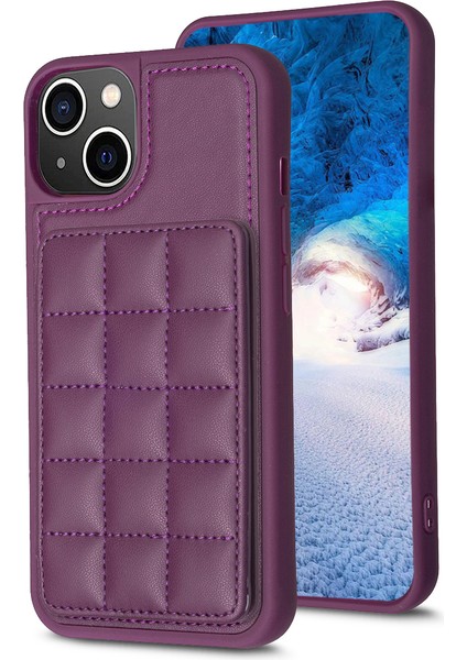 Apple iPhone 13 /14 Pu Deri Kaplamalı Tpu Kapak Kart Yuvaları Kickstand Telefon Kılıfı (Yurt Dışından)