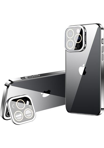 Apple iPhone 12 Pro Electroleating Tpu Telefon Kılıfı Cam Kamera Film Kickstand Back Cover (Yurt Dışından)