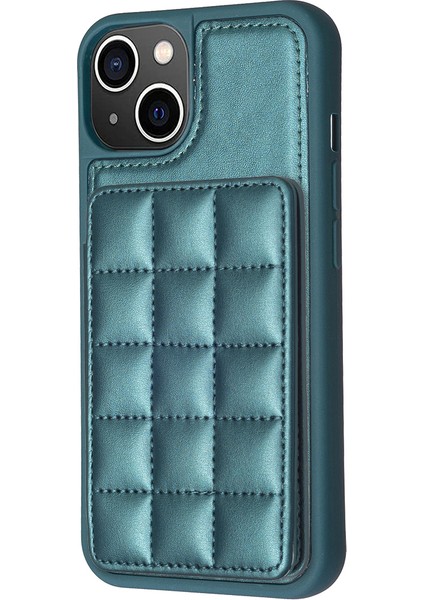 Apple iPhone 13 /14 Pu Deri Kaplamalı Tpu Kapak Kart Yuvaları Kickstand Telefon Kılıfı (Yurt Dışından)