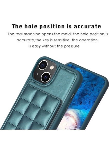 Apple iPhone 13 /14 Pu Deri Kaplamalı Tpu Kapak Kart Yuvaları Kickstand Telefon Kılıfı (Yurt Dışından)