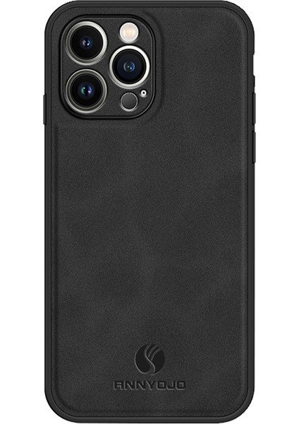 Apple iPhone 14 Pro Pu Deri Kaplamalı Pc+Tpu Kasa Desteği Manyetik Araç Montajı (Yurt Dışından)