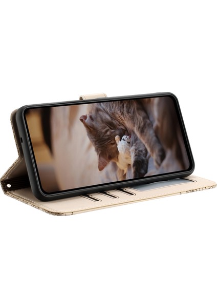 Apple iPhone 14 Pro Cüzdan Telefon Kılıfı, Stand Pu Deri Duvar Kedileri Straps ile Baskalı Kapak (Yurt Dışından)