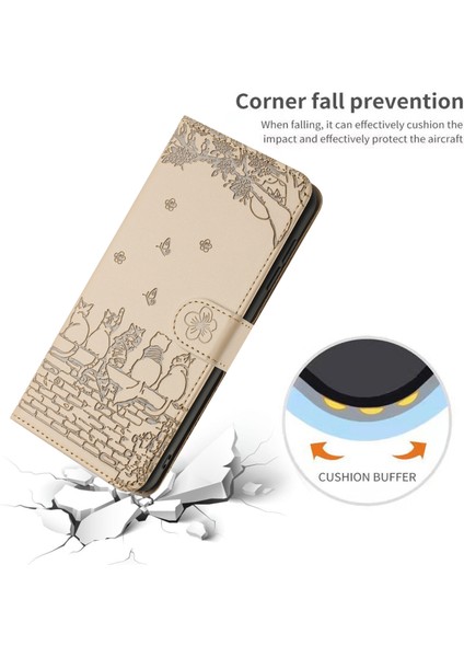 Apple iPhone 14 Pro Cüzdan Telefon Kılıfı, Stand Pu Deri Duvar Kedileri Straps ile Baskalı Kapak (Yurt Dışından)