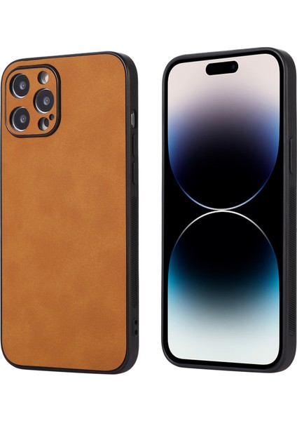 Apple iPhone 14 Pro Çizilmeye Dayanıklı Telefon Kılıfı Pu Deri Kaplı Tpu Kılıf (Yurt Dışından)