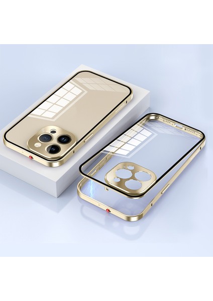 Apple iPhone 14 Pro Güvenlik Kilidi Telefon Kılıfı Alüminyum Alaşım+Temperli Cam Çift Taraflı Koruma Kapağı (Yurt Dışından) indirimleri